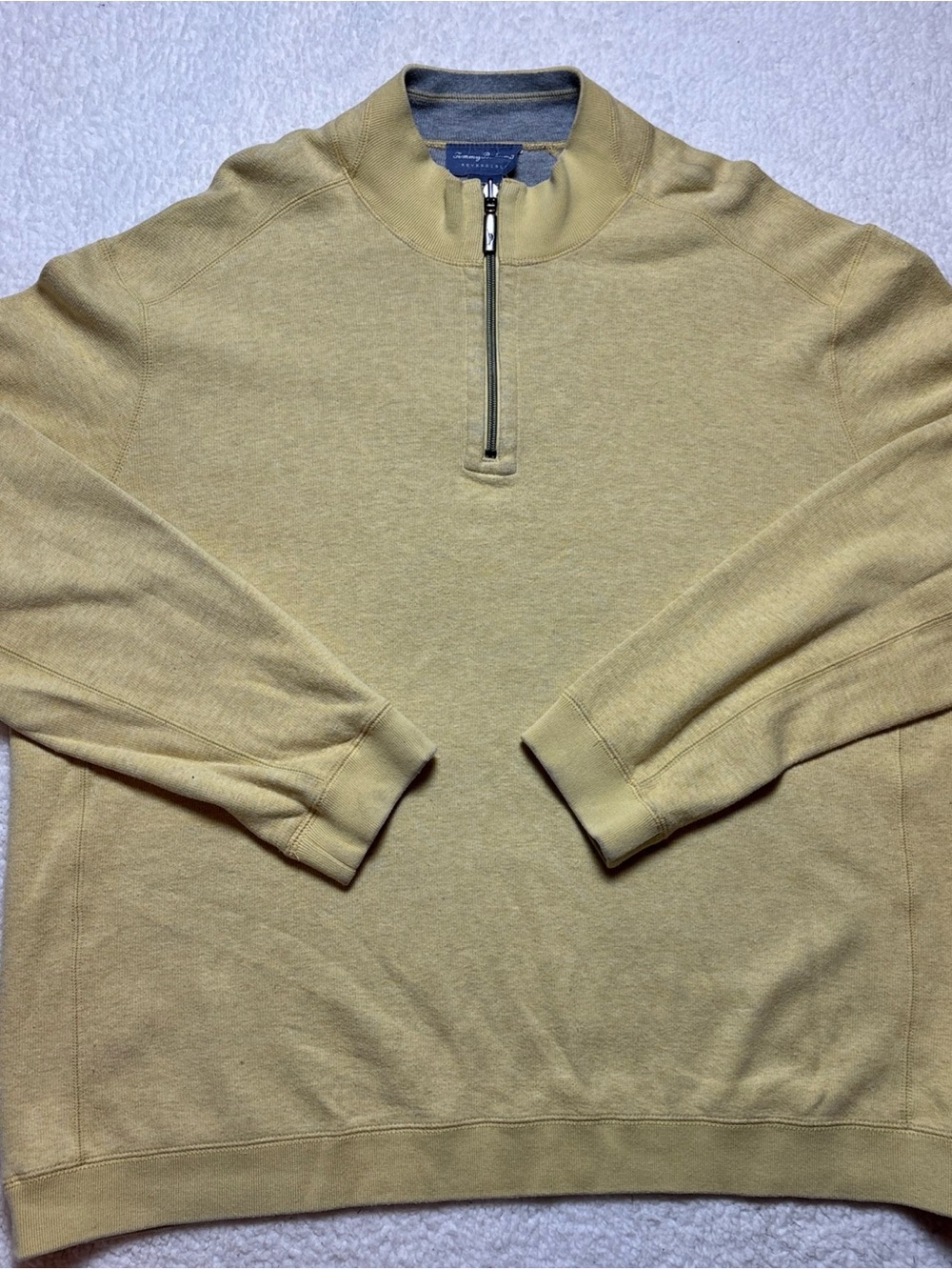 Tommy Bahama Flipshore Reversible Quarter Zip Pullover Mens Size 2XB Gray Yellow